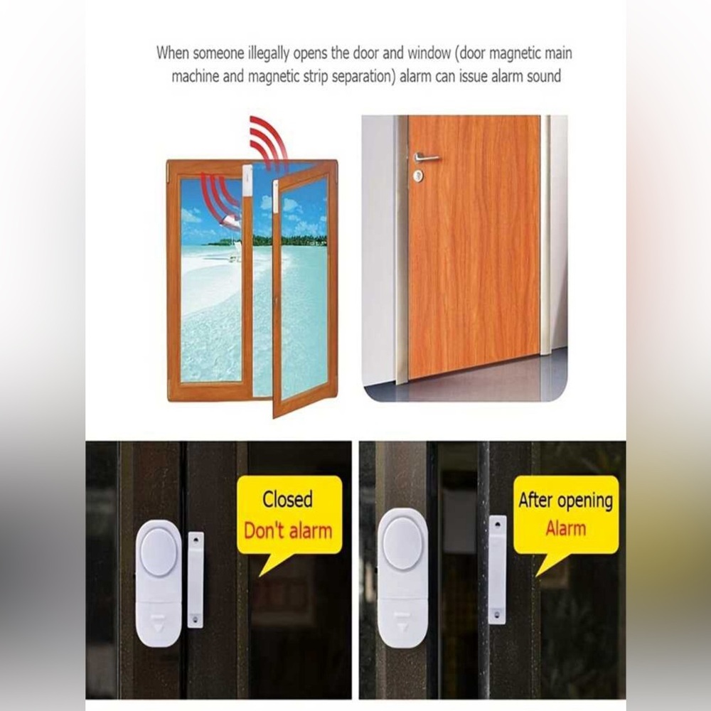 2Pc Wireless Door Window Alarm - Loudspeaker Magnetic Sensor - Picture 6 of 10